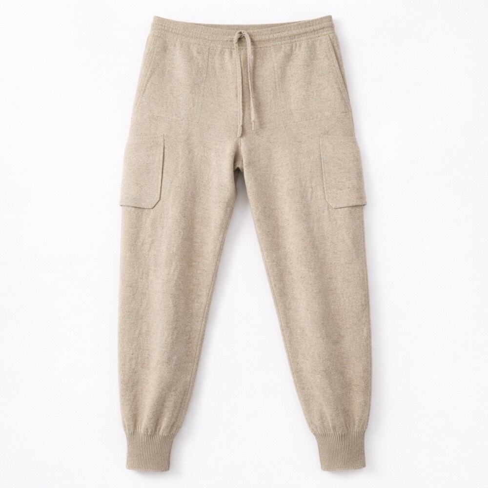 NAADAM 100% Cashmere Beige Knit Jogger Pants Size Sm